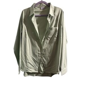 Columbia Men's Long Sleeve Button Up Dress‎ Shirt in Green, Size L